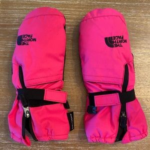 Toddler Pink/Black North Face Mittens Size Medium